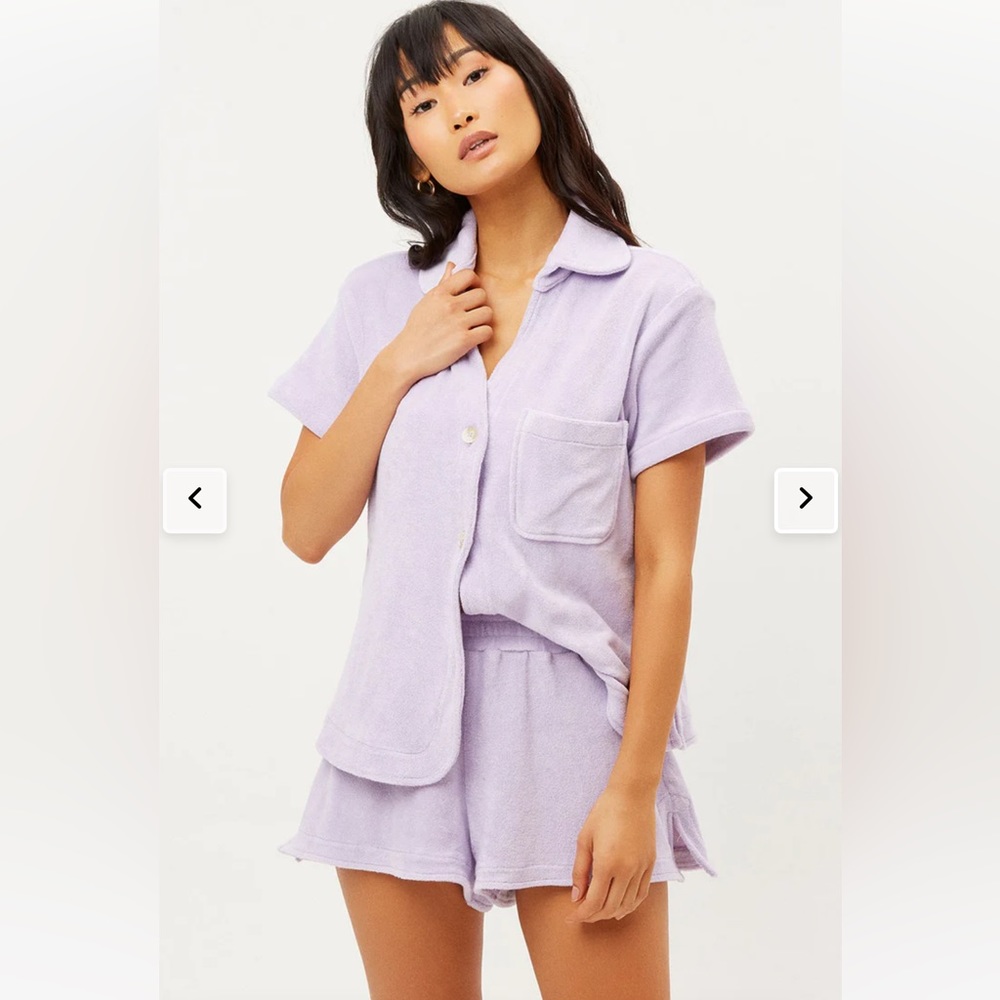 Frankie’s Bikinis Terry Cloth Shorts Set - top & bottom